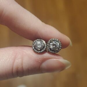 Pandora Elegant Silver Stud Earrings